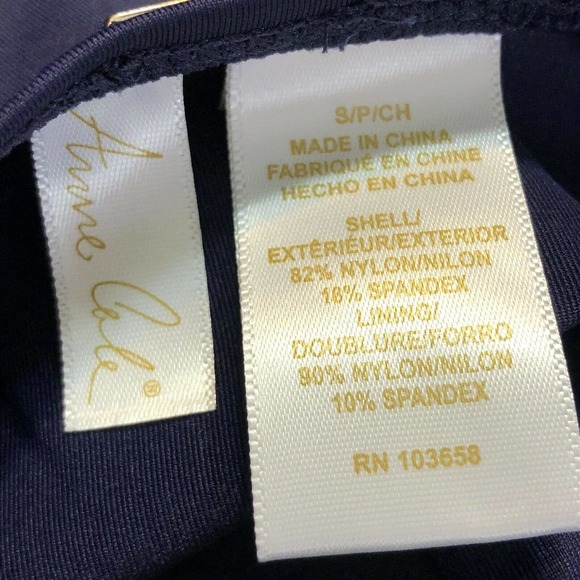 NEW Anne Cole Womens Twist Front Bandeaukini Top Size Small Tankini Navy Blue - Picture 7 of 7